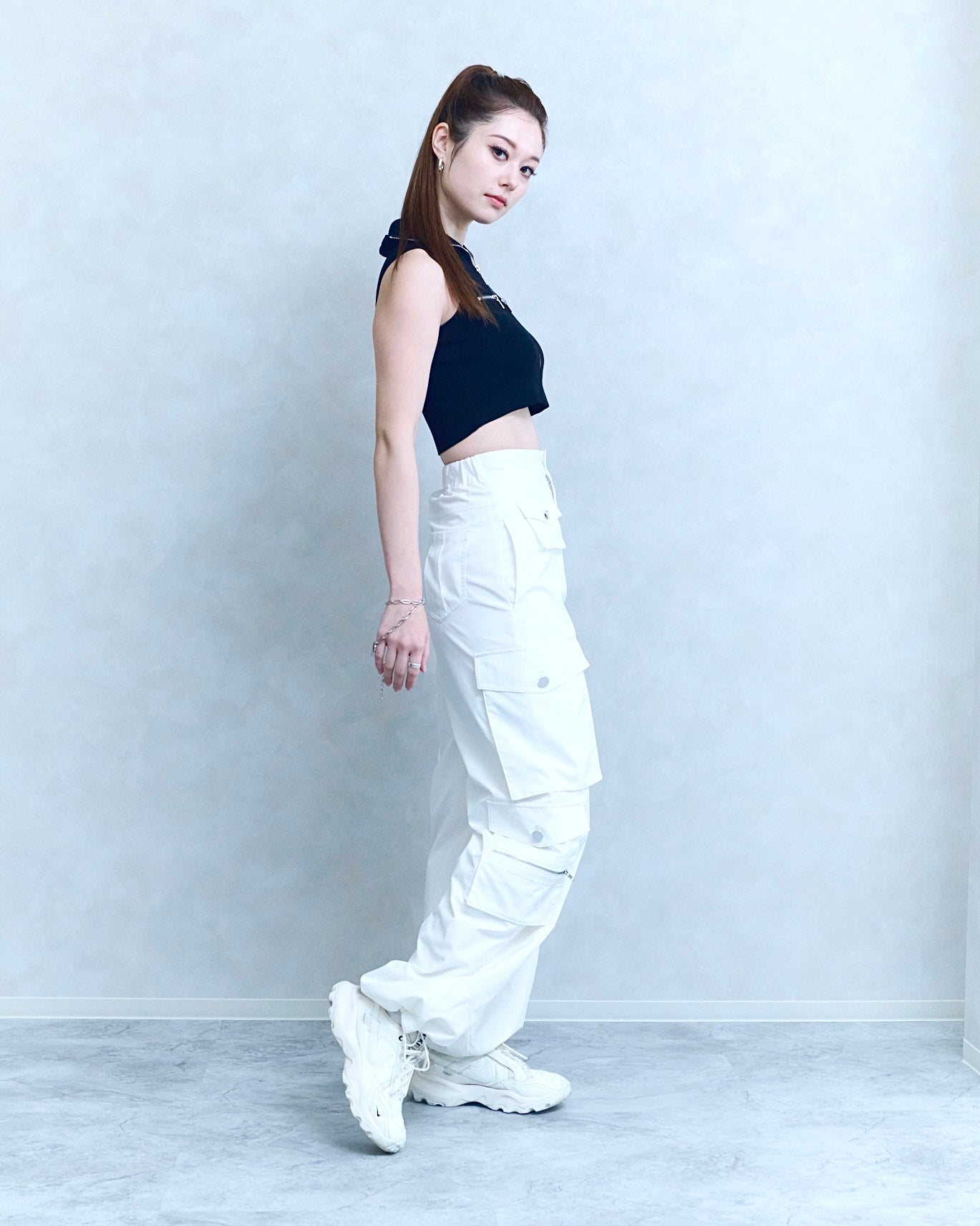 high waist cargo pants