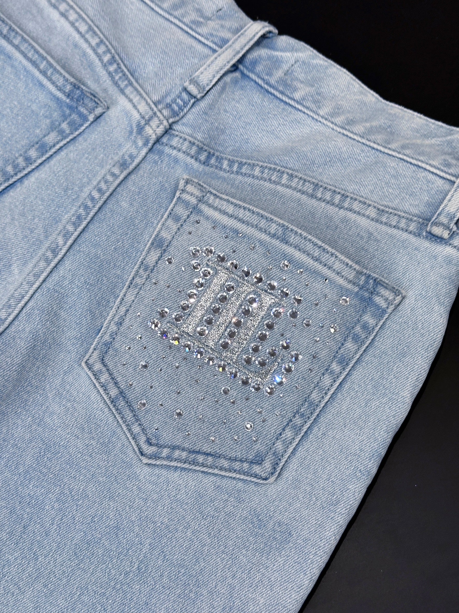 bijou pocket flare denim｜ビジューポケットフレアデニム – Lazzli.