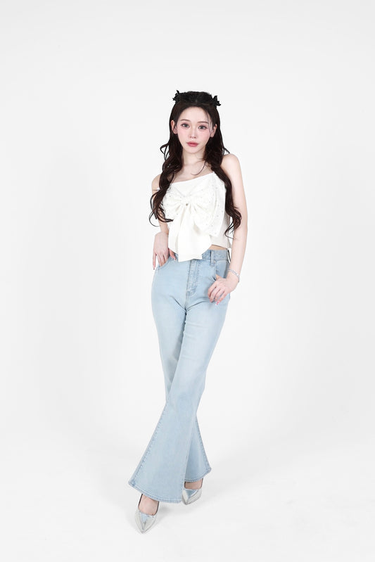 bijou pocket flare denim