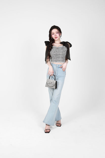 bijou pocket flare denim