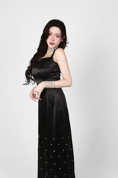 bijou satin long dress