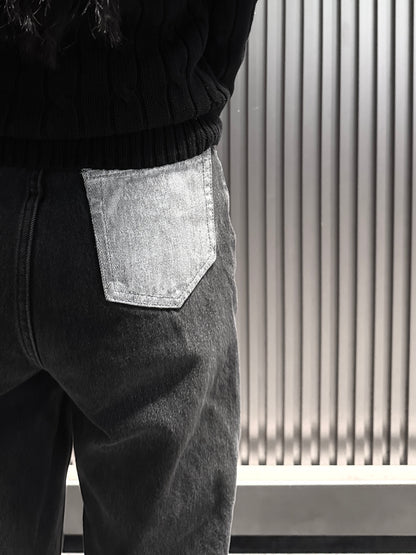 metallic pocket highwaist denim