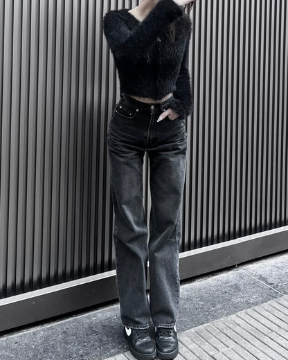 metallic pocket highwaist denim